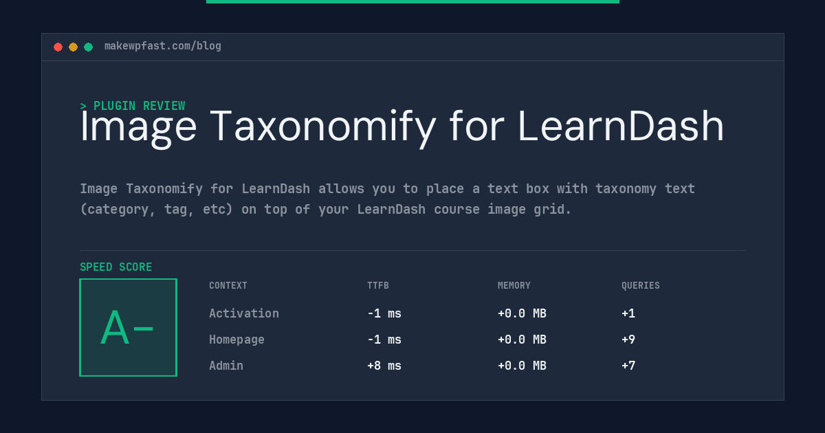 Image Taxonomify for LearnDash - MakeWPFast