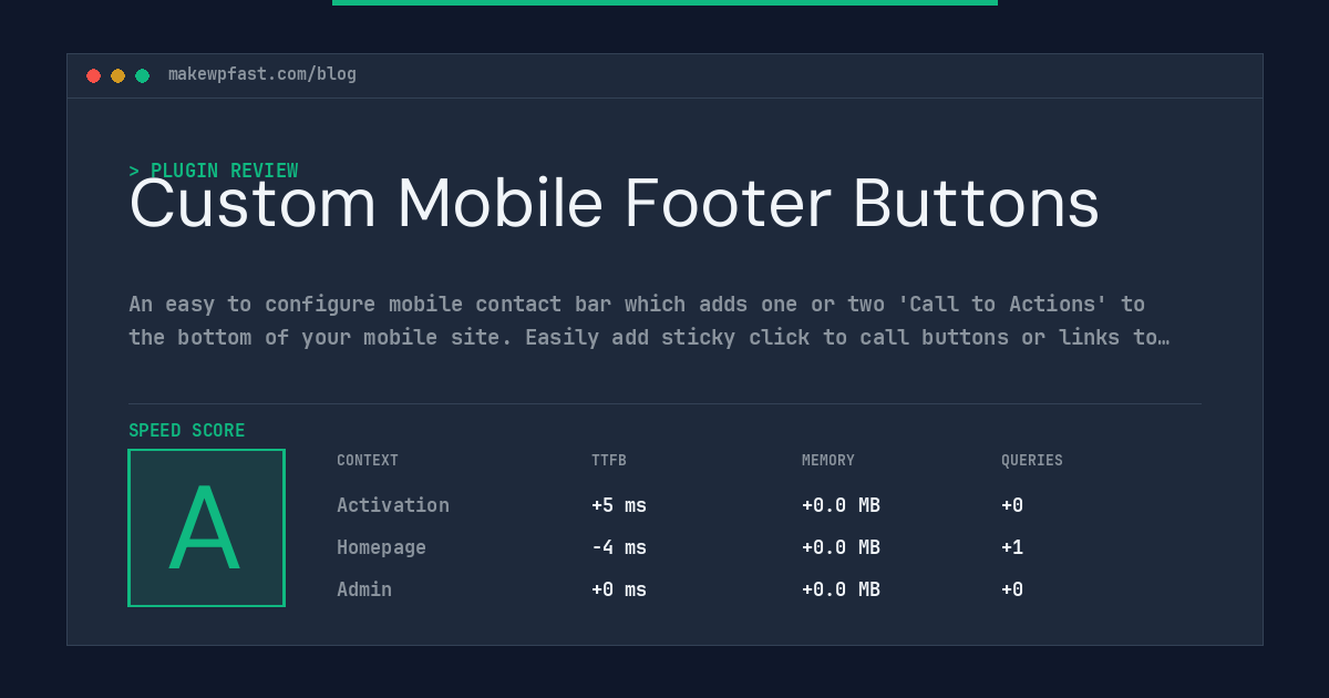 Custom Mobile Footer Buttons - MakeWPFast