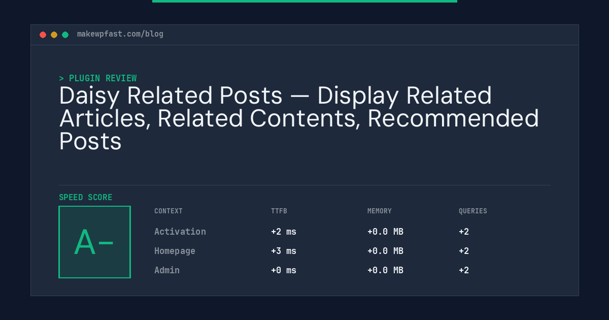 Daisy Related Posts — Display Related Articles, Related Contents, Recommended Posts - MakeWPFast