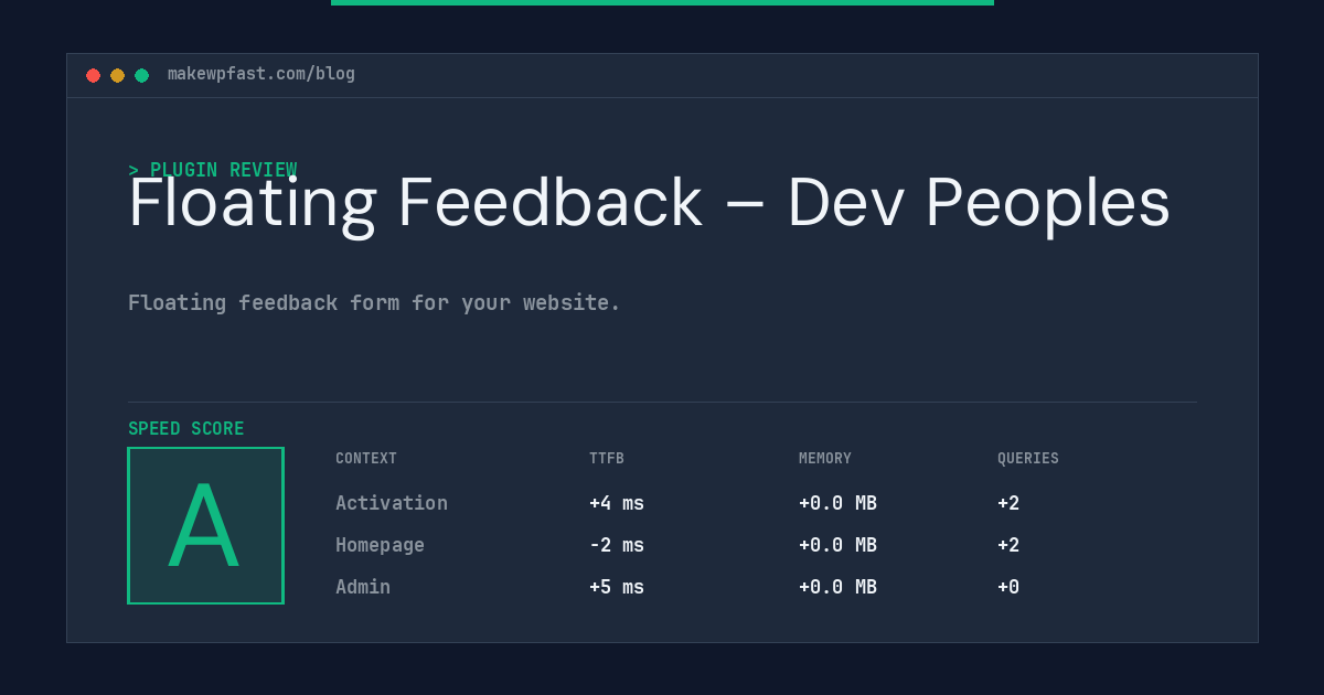 Floating Feedback – Dev Peoples - MakeWPFast