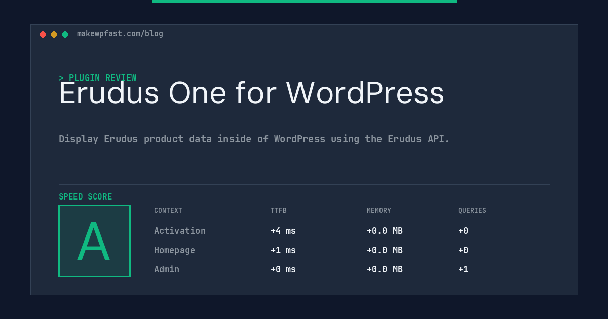 Erudus One for WordPress - MakeWPFast