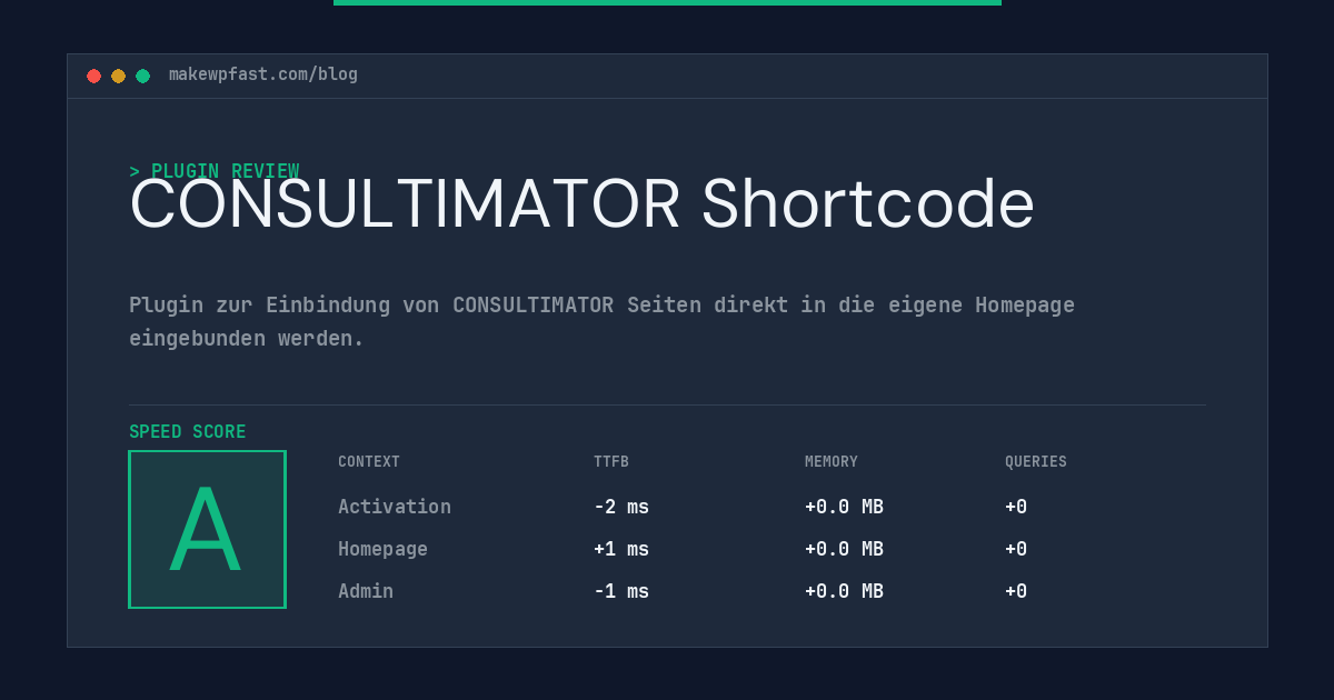 CONSULTIMATOR Shortcode - MakeWPFast