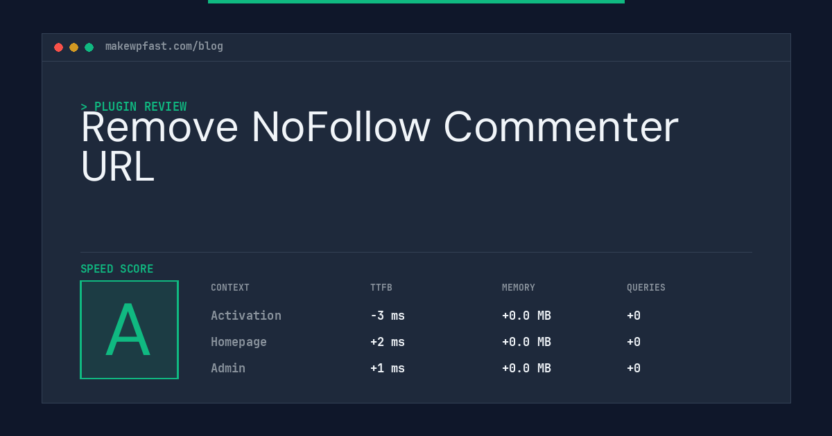 Remove NoFollow Commenter URL - MakeWPFast