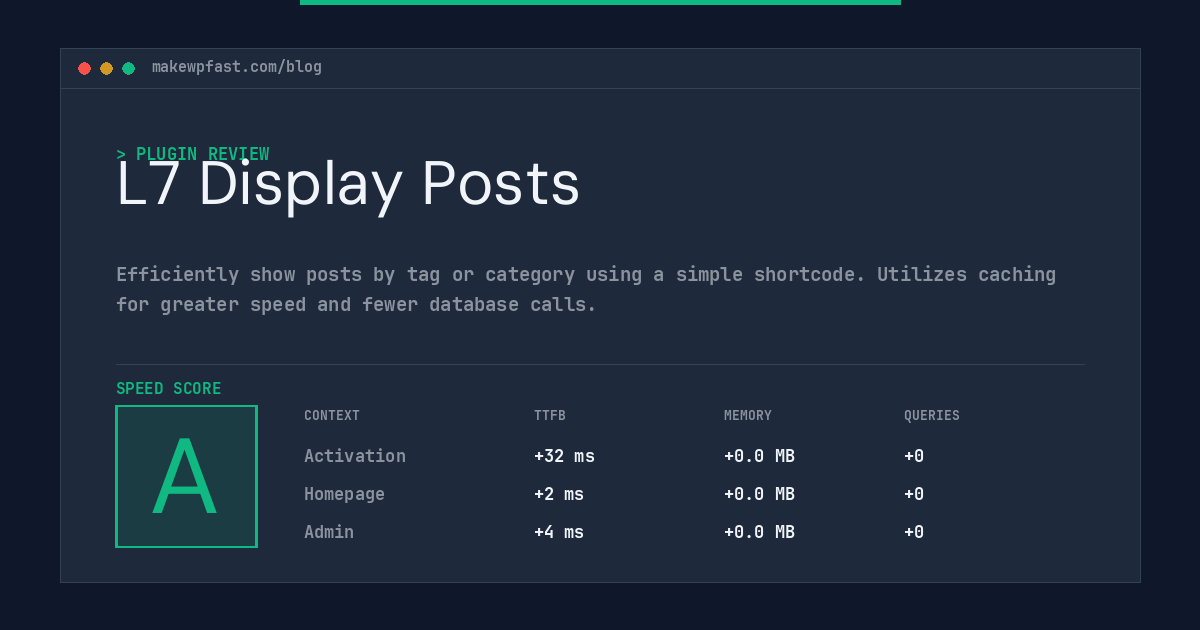 L7 Display Posts - MakeWPFast