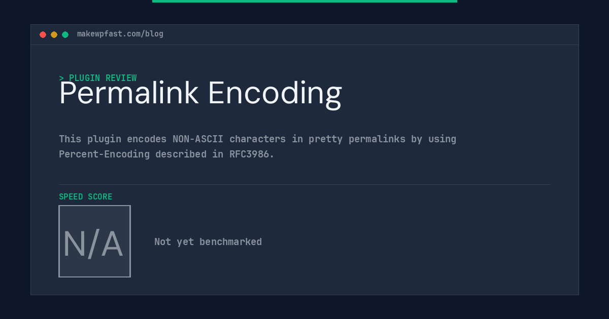 Permalink Encoding - MakeWPFast