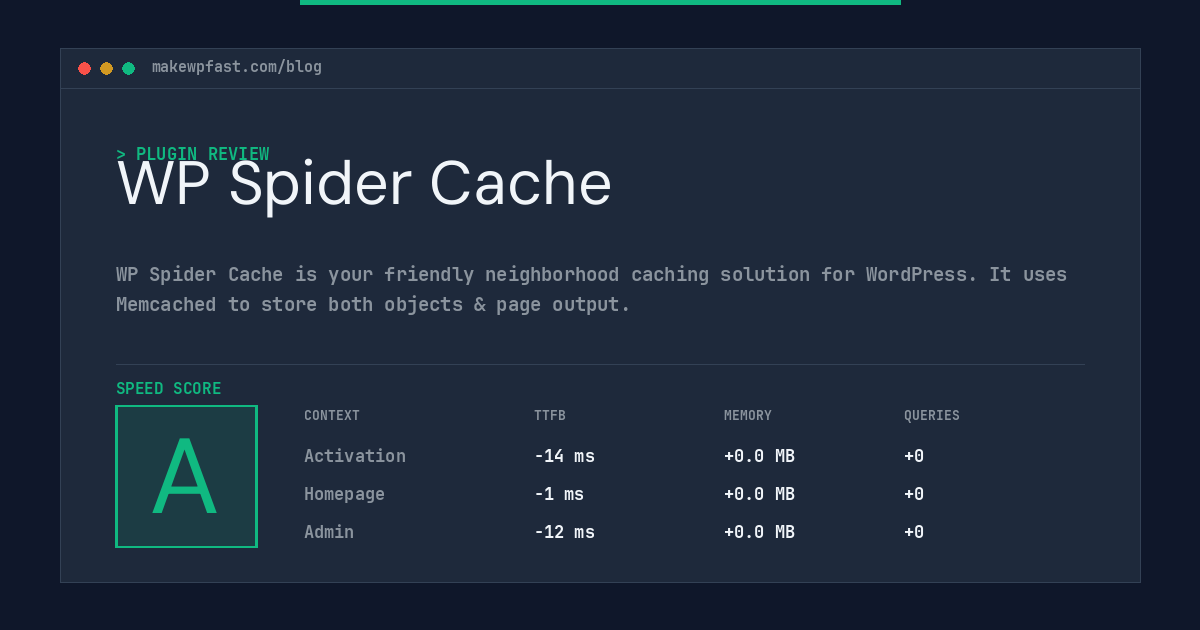 WP Spider Cache - MakeWPFast