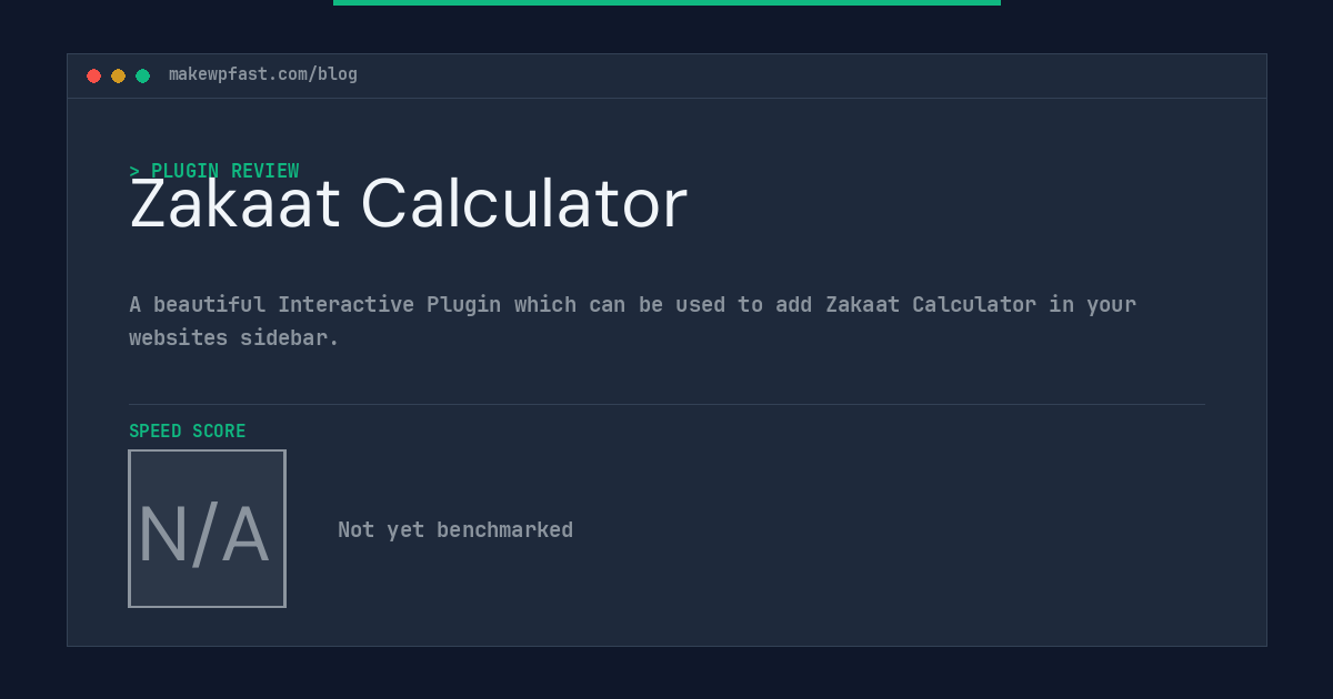 Zakaat Calculator - MakeWPFast