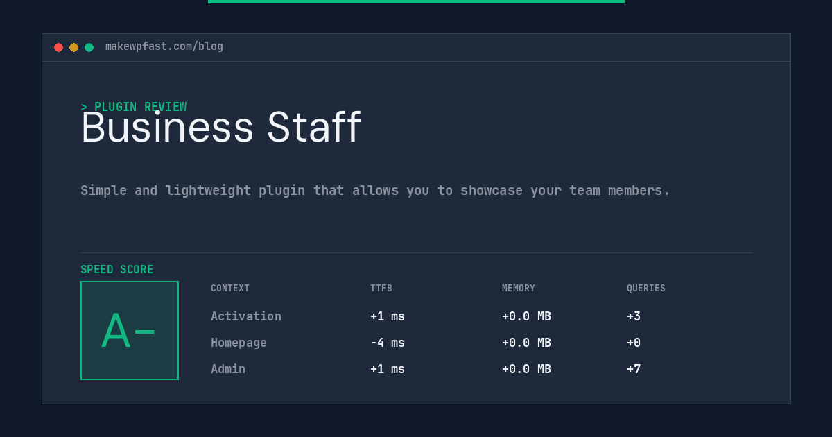 Business Staff - MakeWPFast