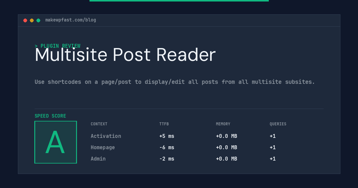 Multisite Post Reader - MakeWPFast