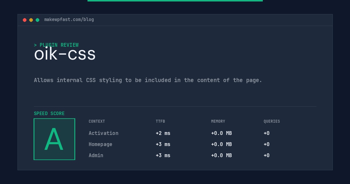 oik-css - MakeWPFast
