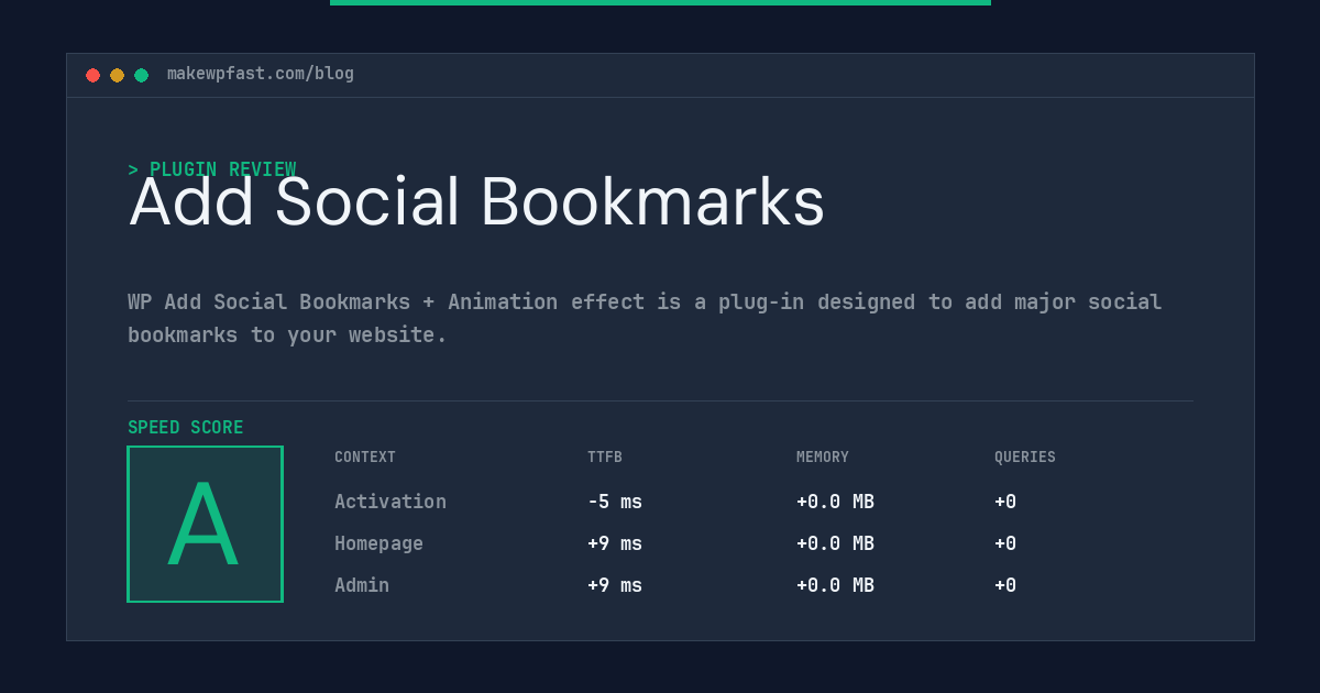 Add Social Bookmarks - MakeWPFast
