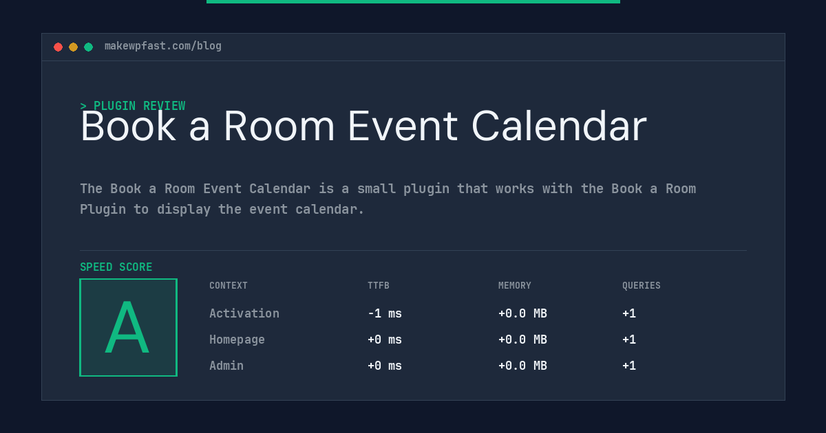Book a Room Event Calendar - MakeWPFast