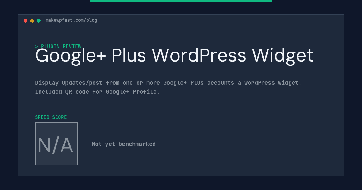 Google+ Plus WordPress Widget - MakeWPFast
