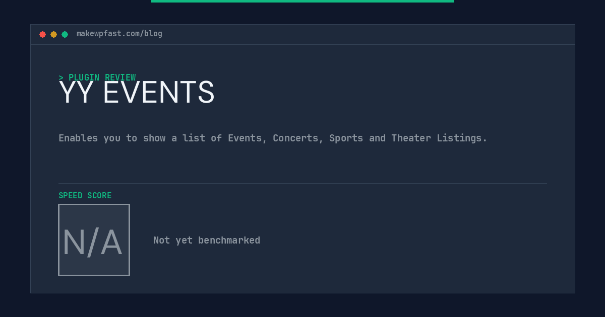 YY EVENTS - MakeWPFast