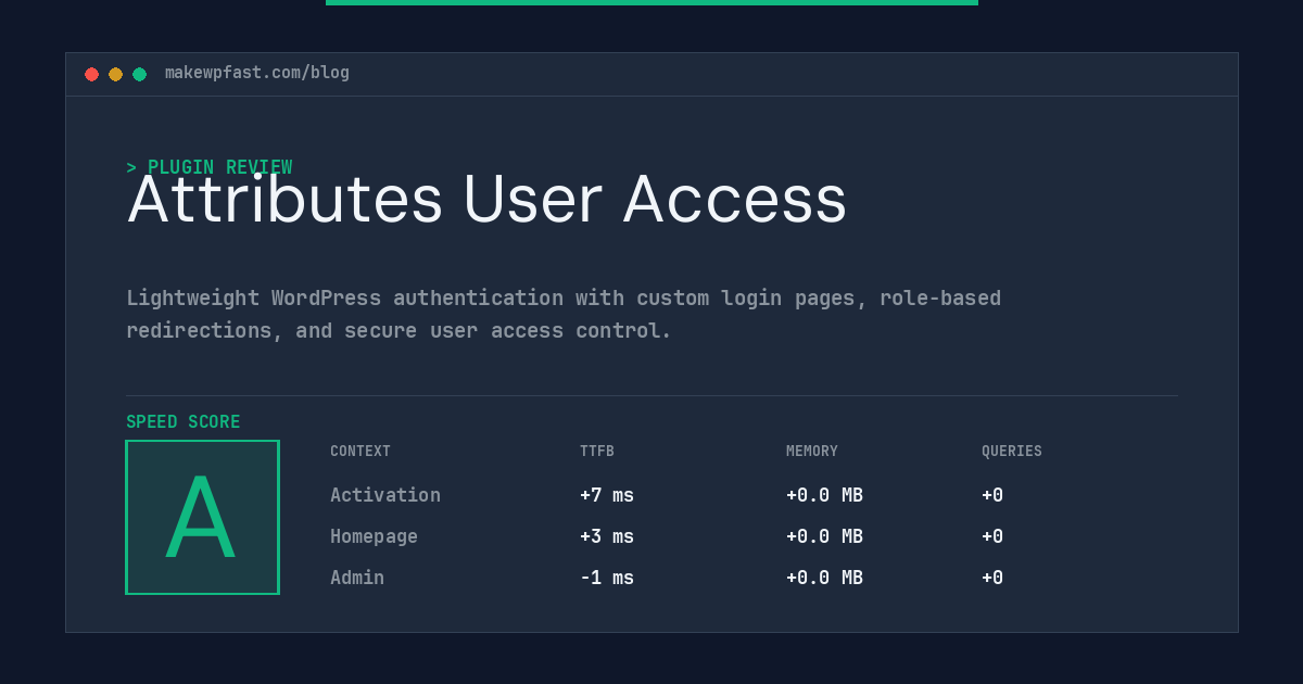 Attributes User Access - MakeWPFast