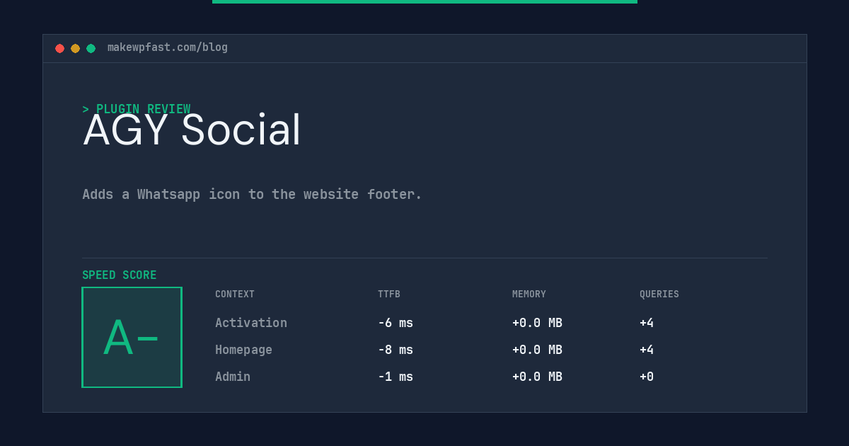 AGY Social - MakeWPFast