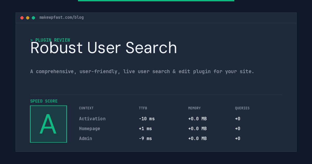 Robust User Search - MakeWPFast