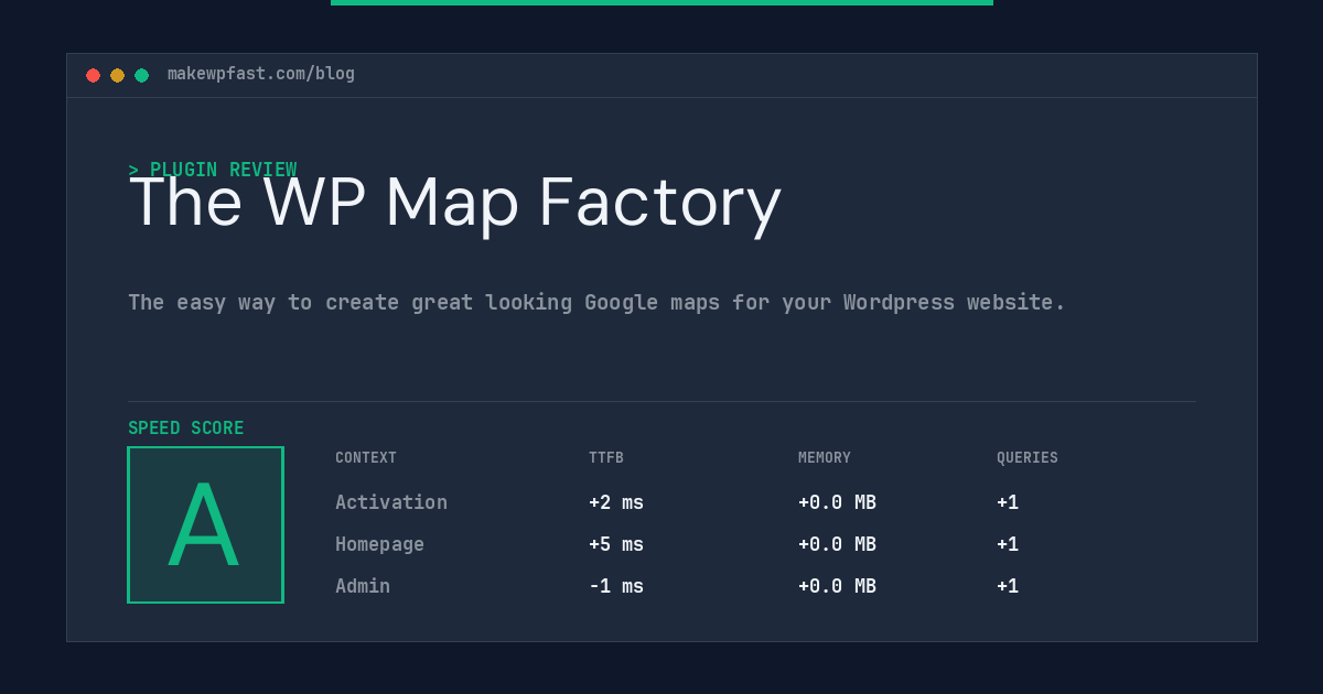 The WP Map Factory - MakeWPFast