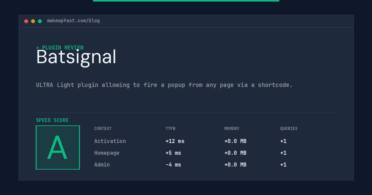 Batsignal - MakeWPFast
