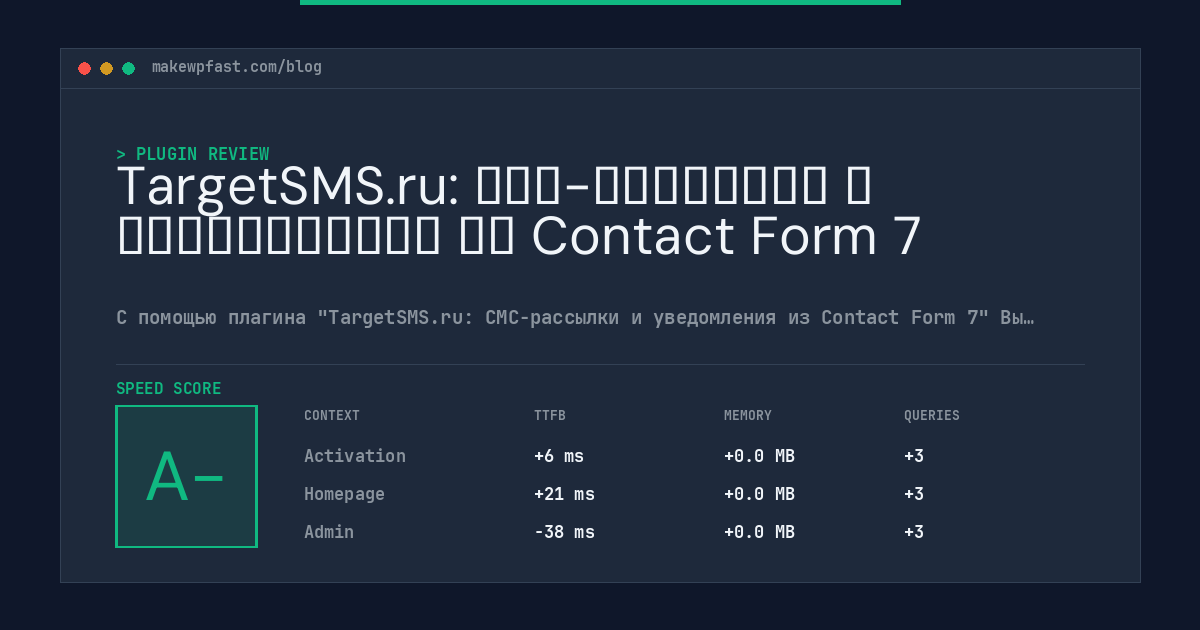 TargetSMS.ru: СМС-рассылки и уведомления из Contact Form 7 - MakeWPFast