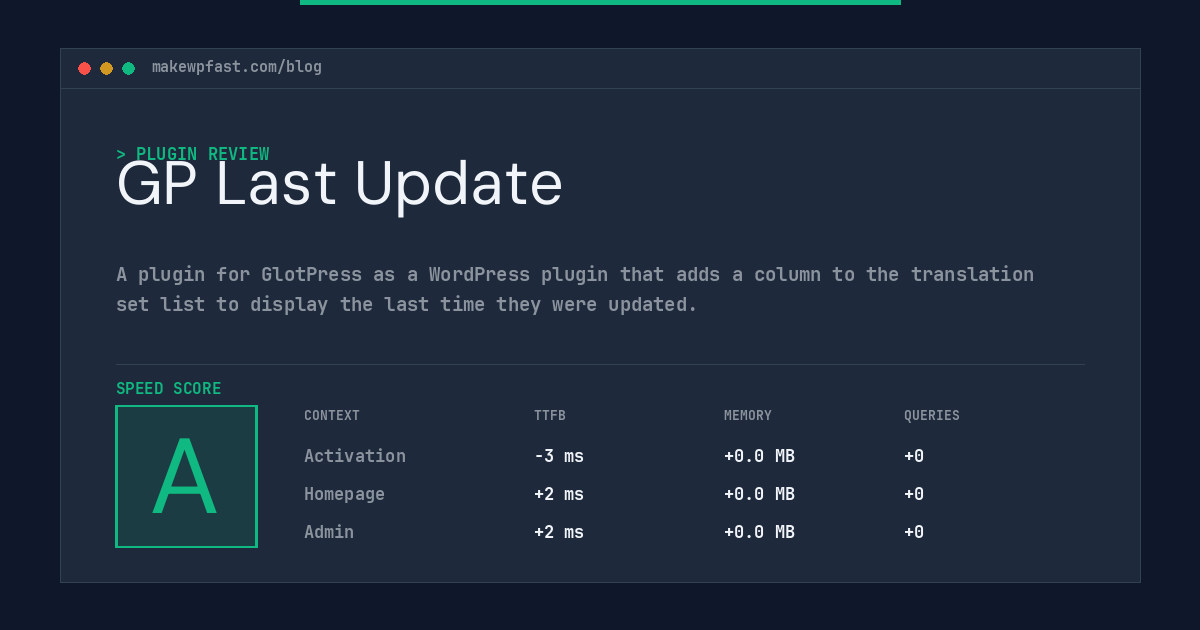 GP Last Update - MakeWPFast
