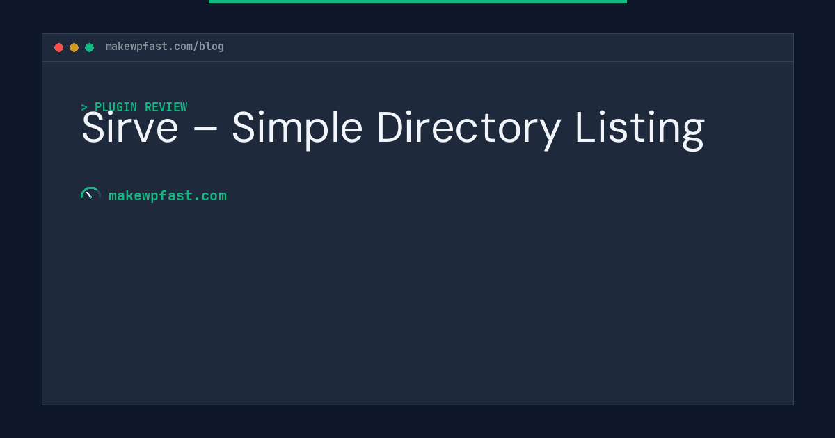 Sirve – Simple Directory Listing - MakeWPFast
