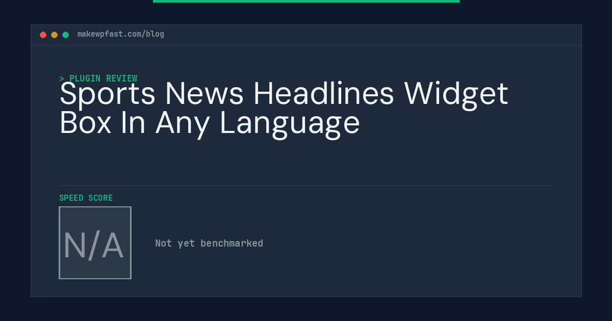 Sports News Headlines Widget Box In Any Language - MakeWPFast