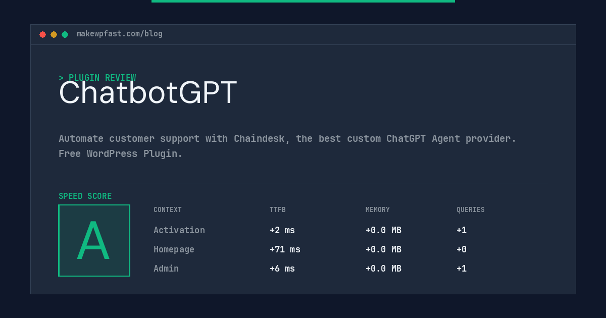 ChatbotGPT - MakeWPFast