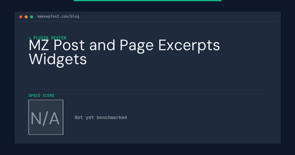 MZ Post and Page Excerpts Widgets - MakeWPFast