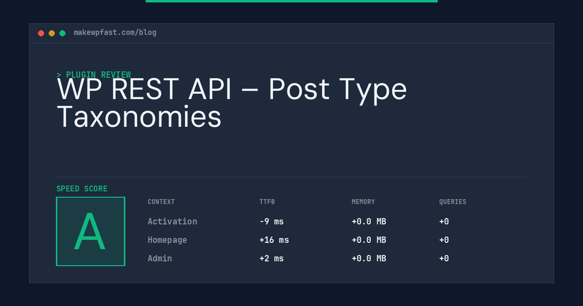WP REST API – Post Type Taxonomies - MakeWPFast