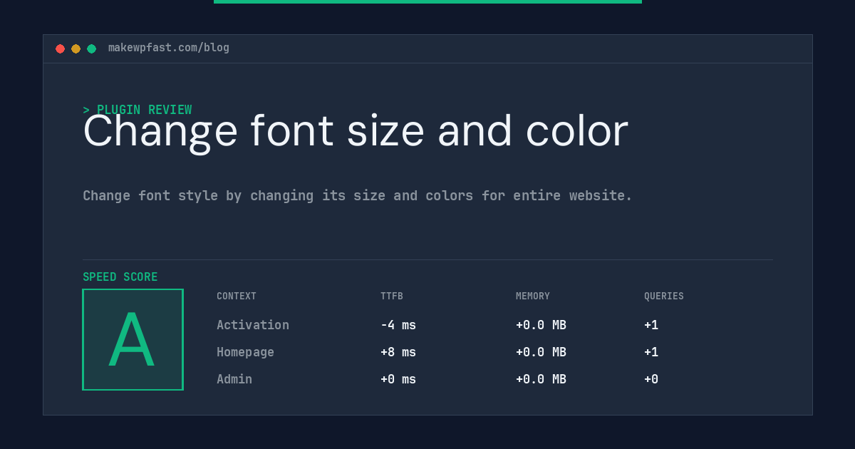Change font size and color - MakeWPFast
