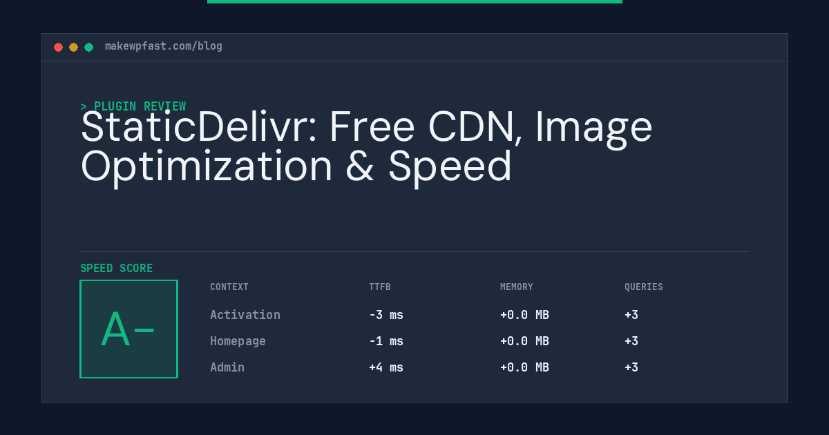 StaticDelivr: Free CDN, Image Optimization & Speed - MakeWPFast