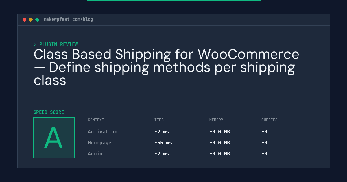 Class Based Shipping for WooCommerce — Define shipping methods per shipping class - MakeWPFast