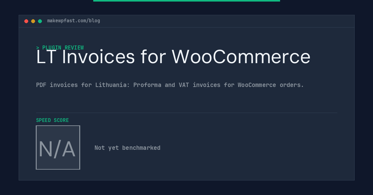 LT Invoices for WooCommerce - MakeWPFast