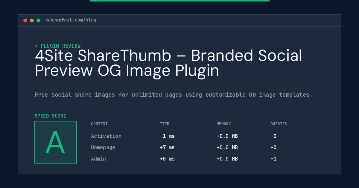 4Site ShareThumb – Branded Social Preview OG Image Plugin - MakeWPFast
