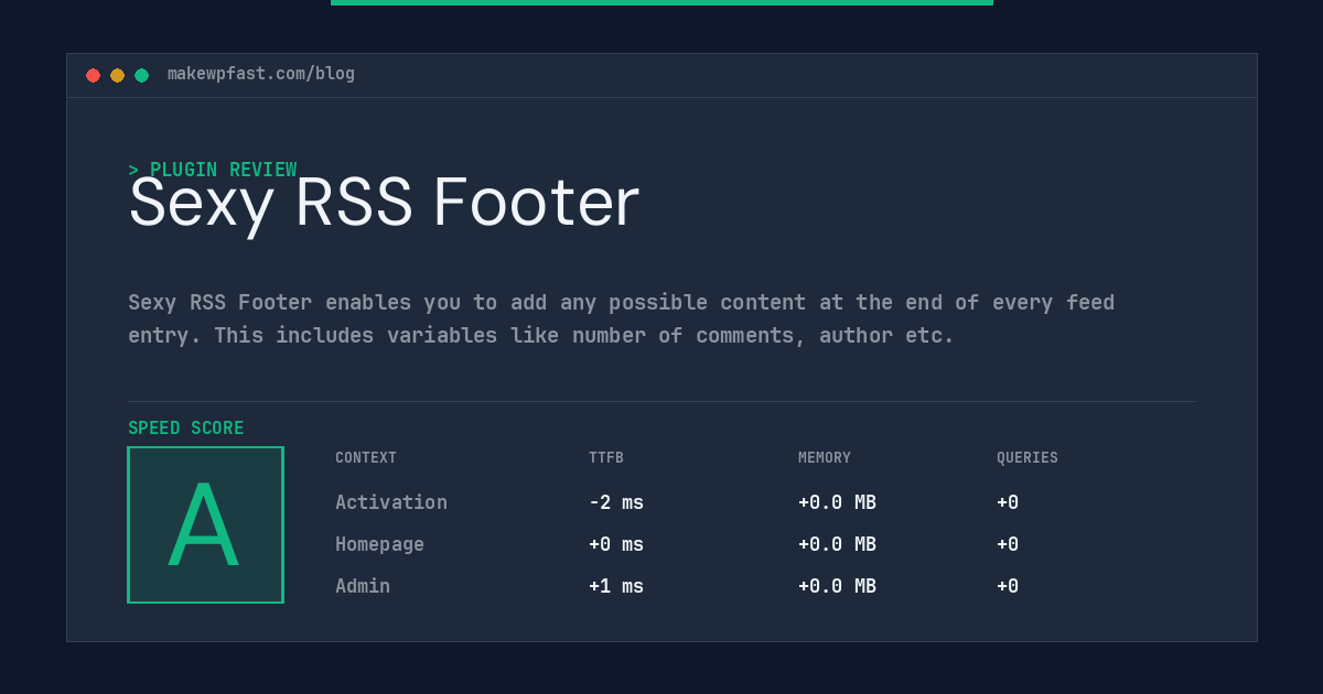 Sexy RSS Footer - MakeWPFast