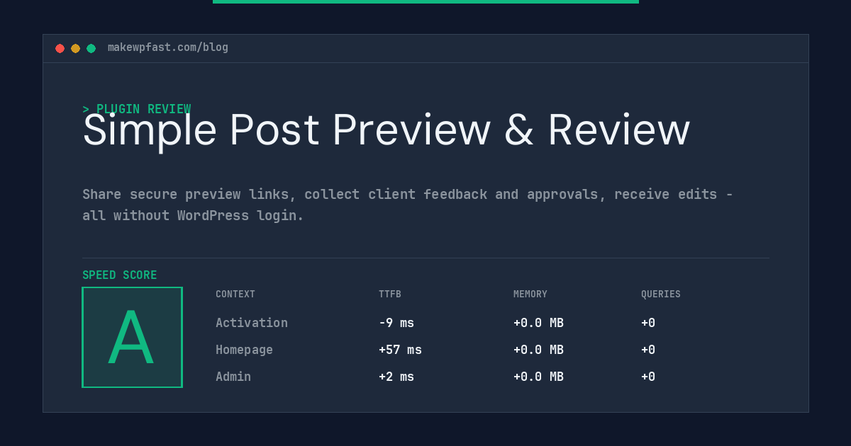 Simple Post Preview & Review - MakeWPFast