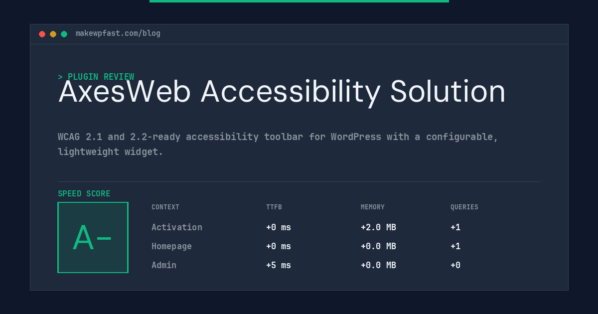 AxesWeb Accessibility Solution - MakeWPFast