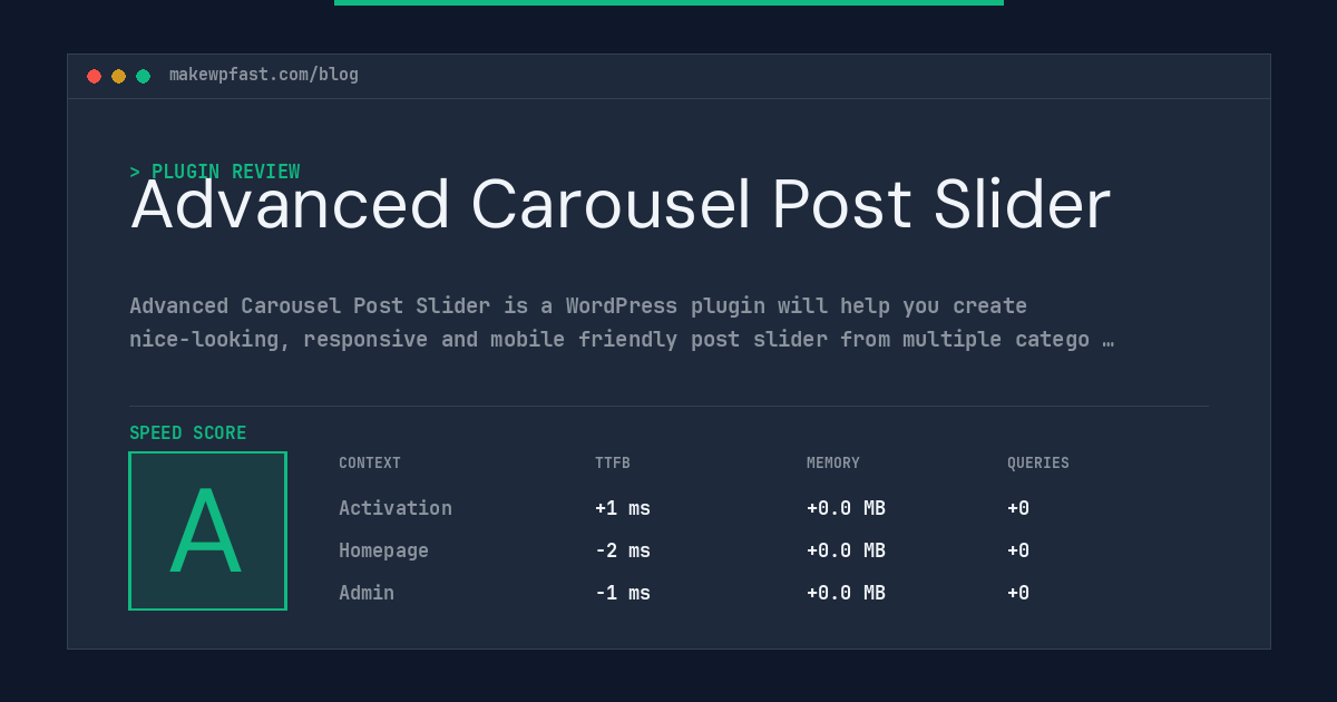 Advanced Carousel Post Slider - MakeWPFast