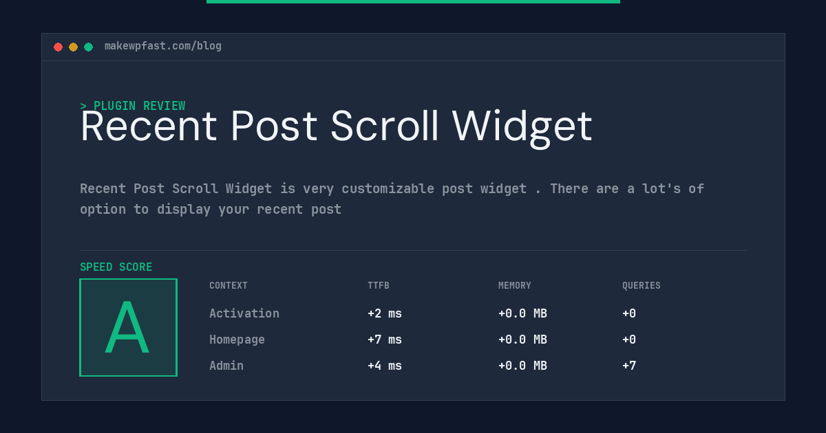 Recent Post Scroll Widget - MakeWPFast