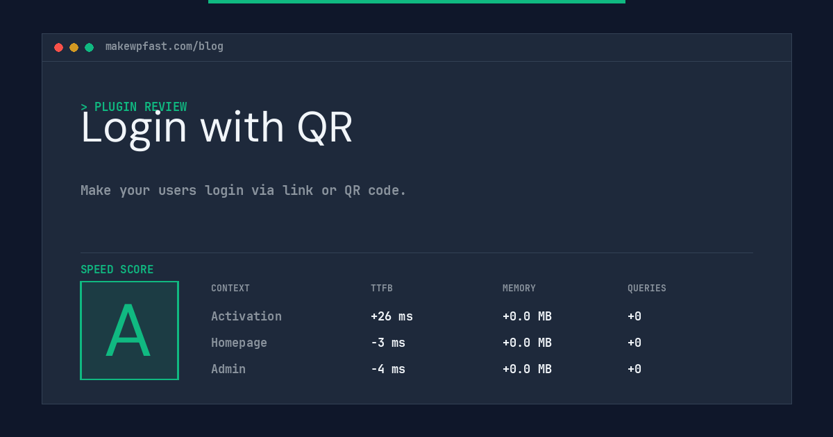 Login with QR - MakeWPFast