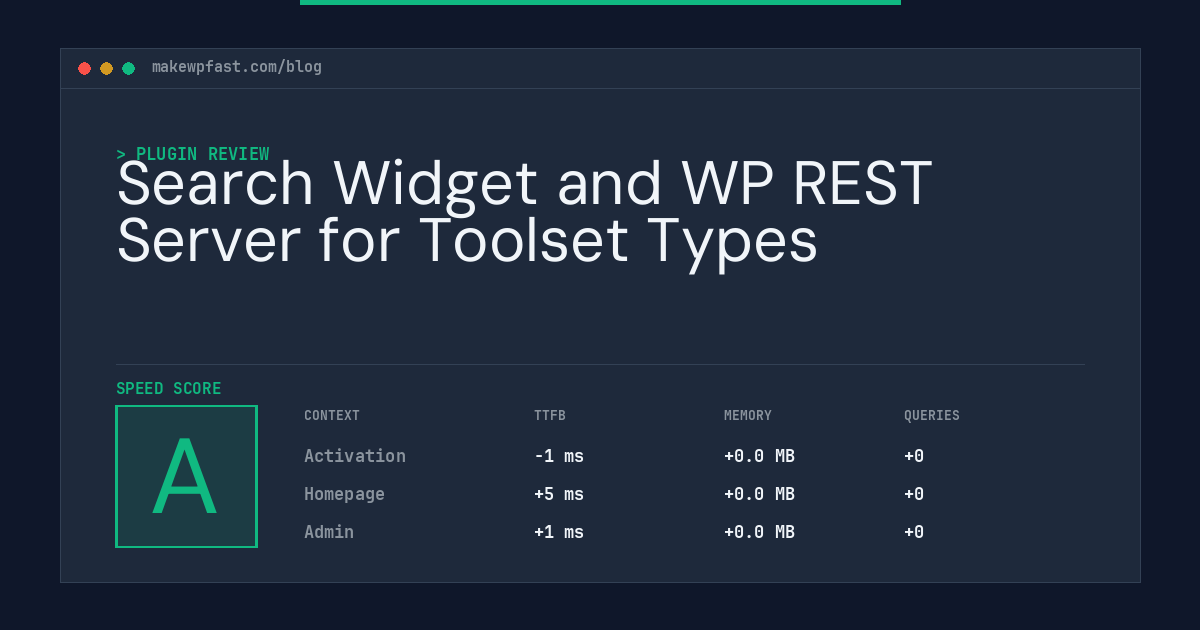 Search Widget and WP REST Server for Toolset Types - MakeWPFast