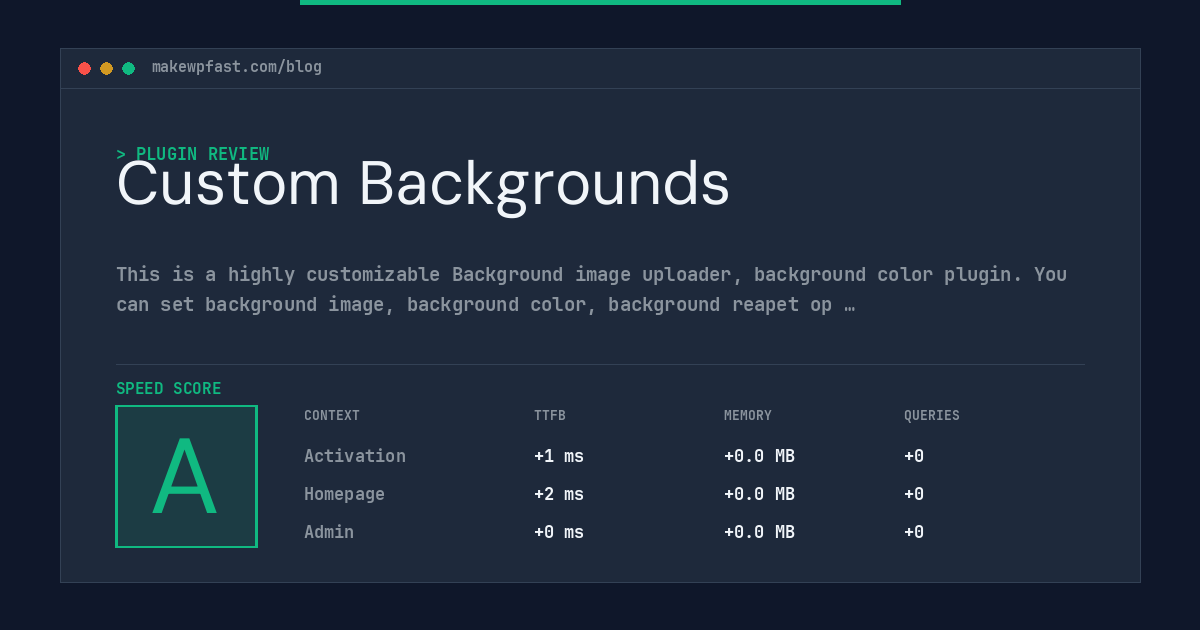 Custom Backgrounds - MakeWPFast