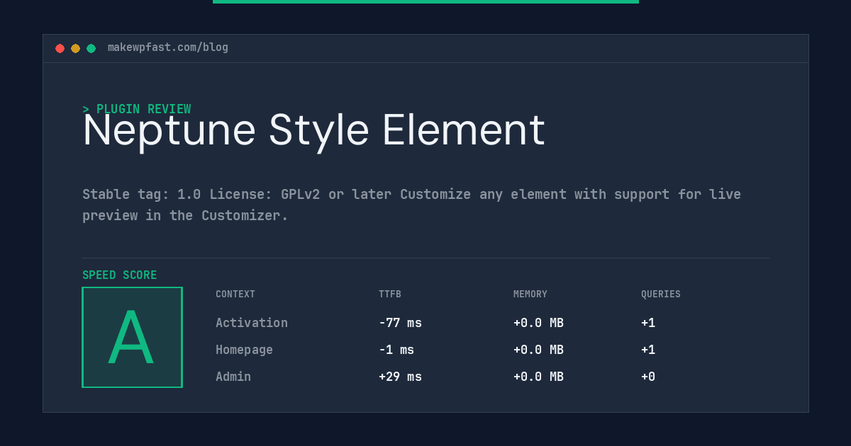 Neptune Style Element - MakeWPFast