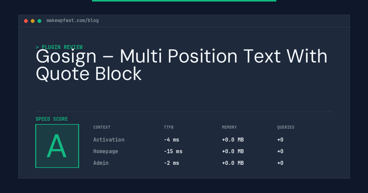 Gosign – Multi Position Text With Quote Block - MakeWPFast