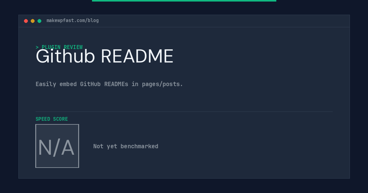 Github README - MakeWPFast