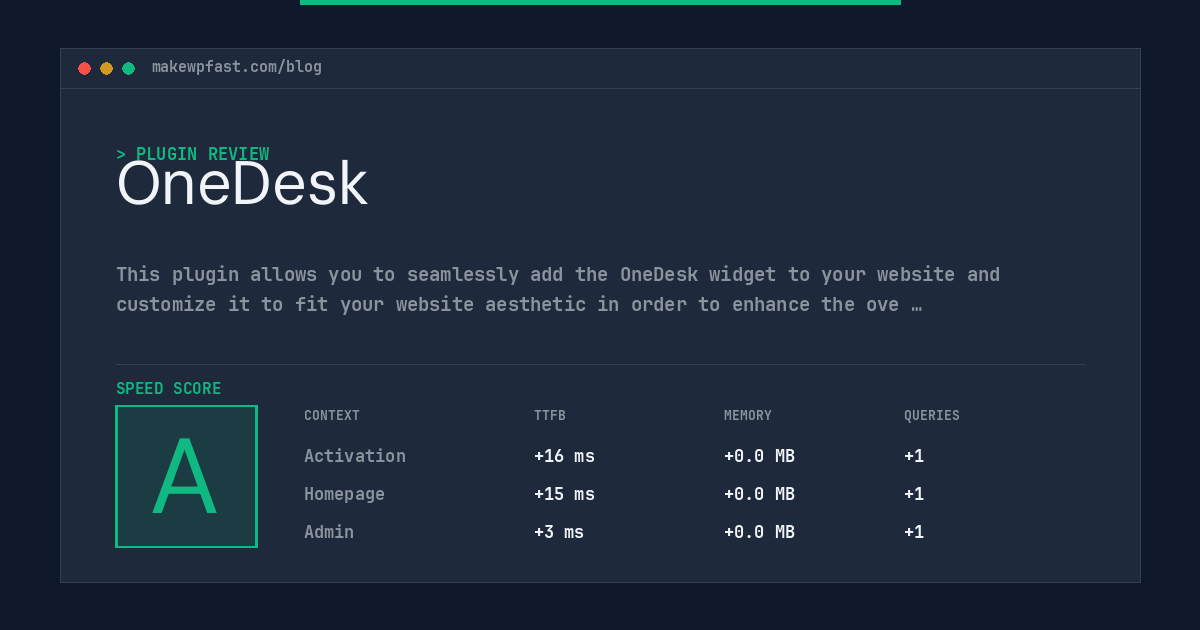OneDesk - MakeWPFast