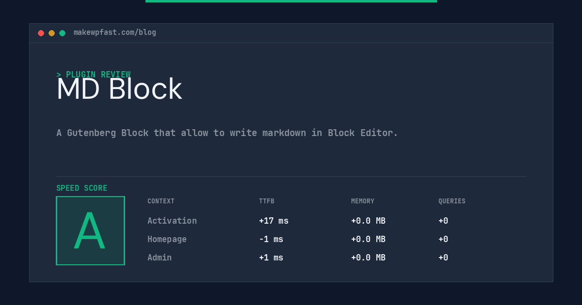 MD Block - MakeWPFast