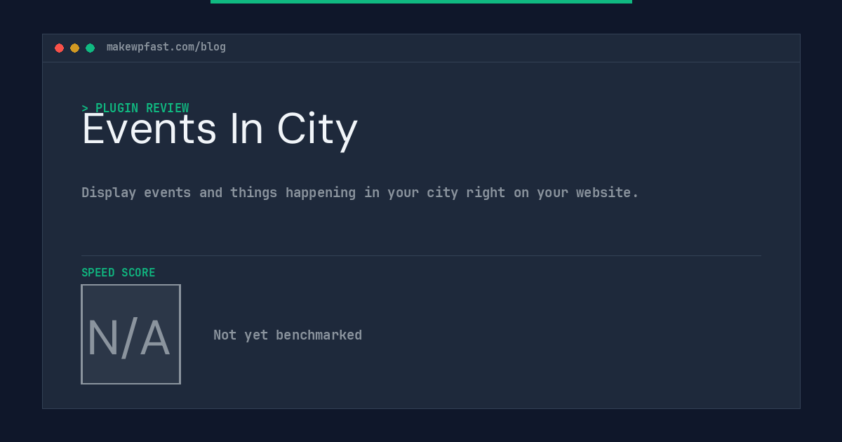 Events In City - MakeWPFast