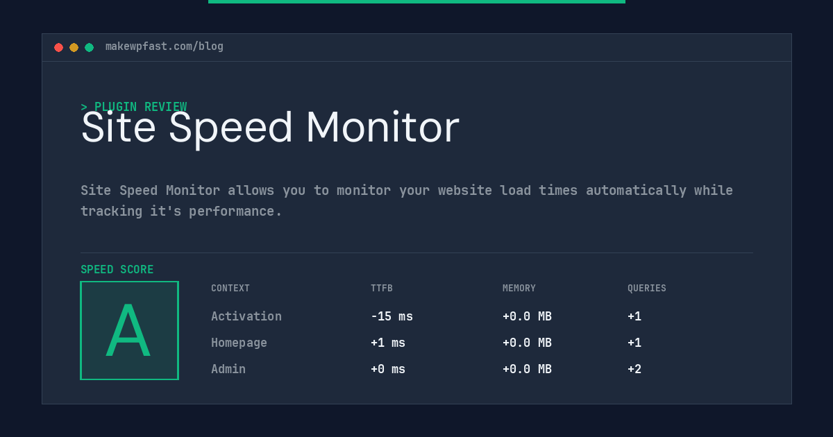 Site Speed Monitor - MakeWPFast